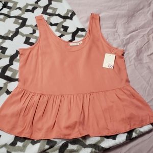 NEW SO Peplum- Ceramic Colored Tank